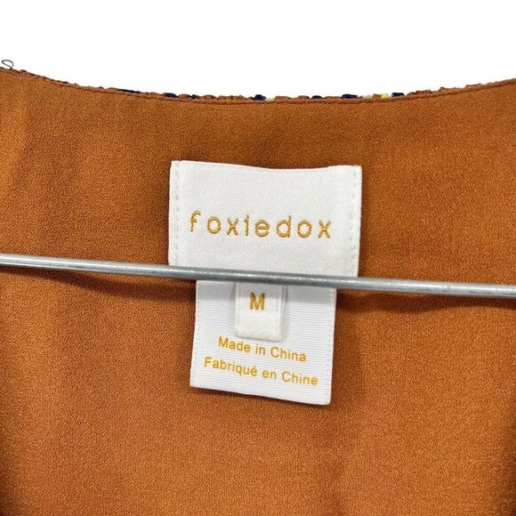 Foxiedox Mini Dress Luna Leopard Print Smocked Ruffle Flutter Sleeve M - Picture 2 of 10